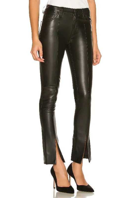 Barbara High Waist Straight Ankle Splice In Black