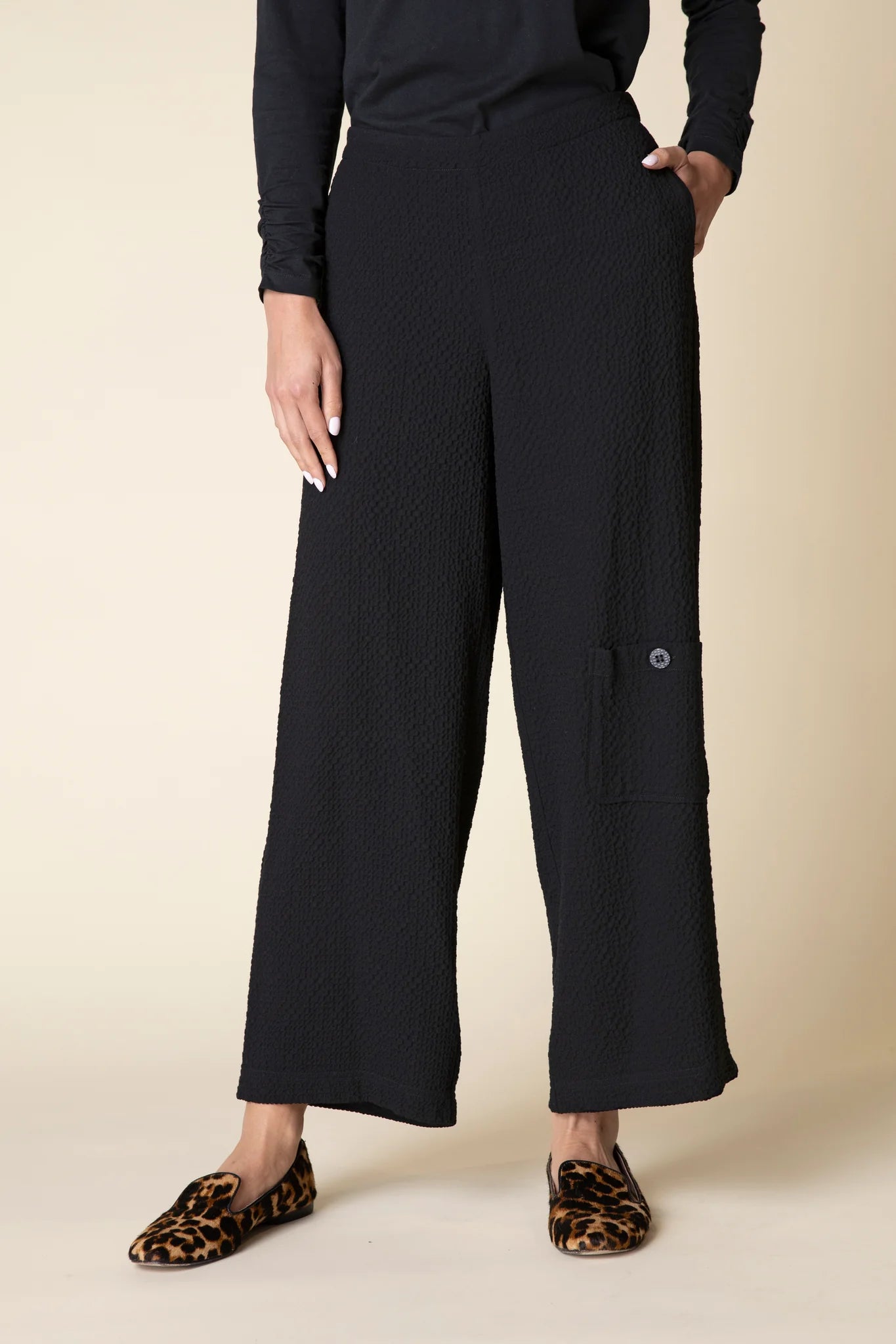 Habitat, 21378 Flat Front Ankle Pant, Black