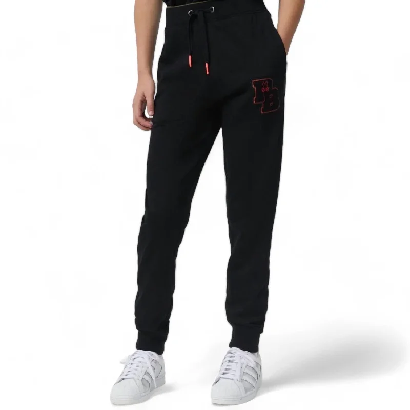 Patchin Chenille Bunny Logo Sweatpants In Black