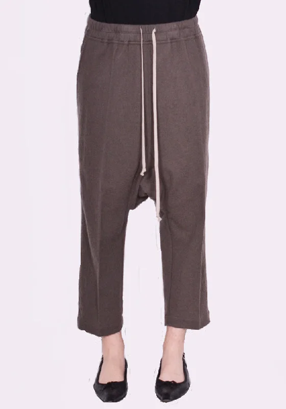 RICK OWENS WOMEN RP02C1308 WN DRAWSTRING CROPPED PANTS DUST