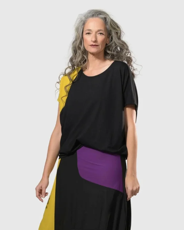 Tekbika Bliss Boxy Top, Multi (Yellow/Purple)