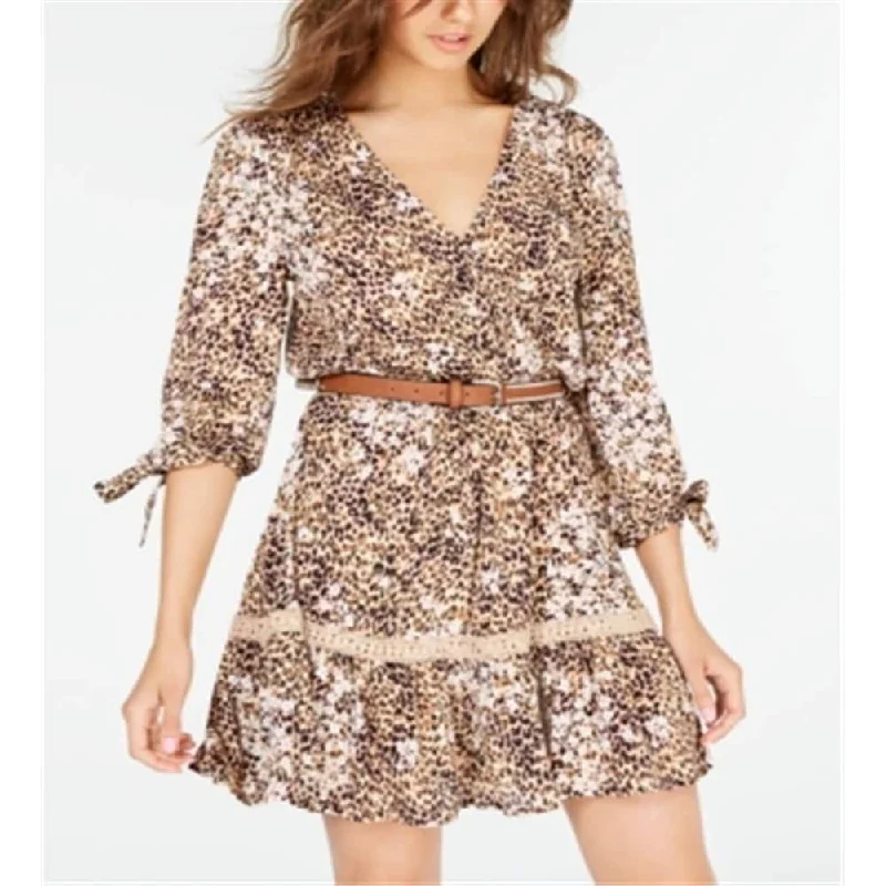 American Rag Juniors'' Animal-Print Dress Brown