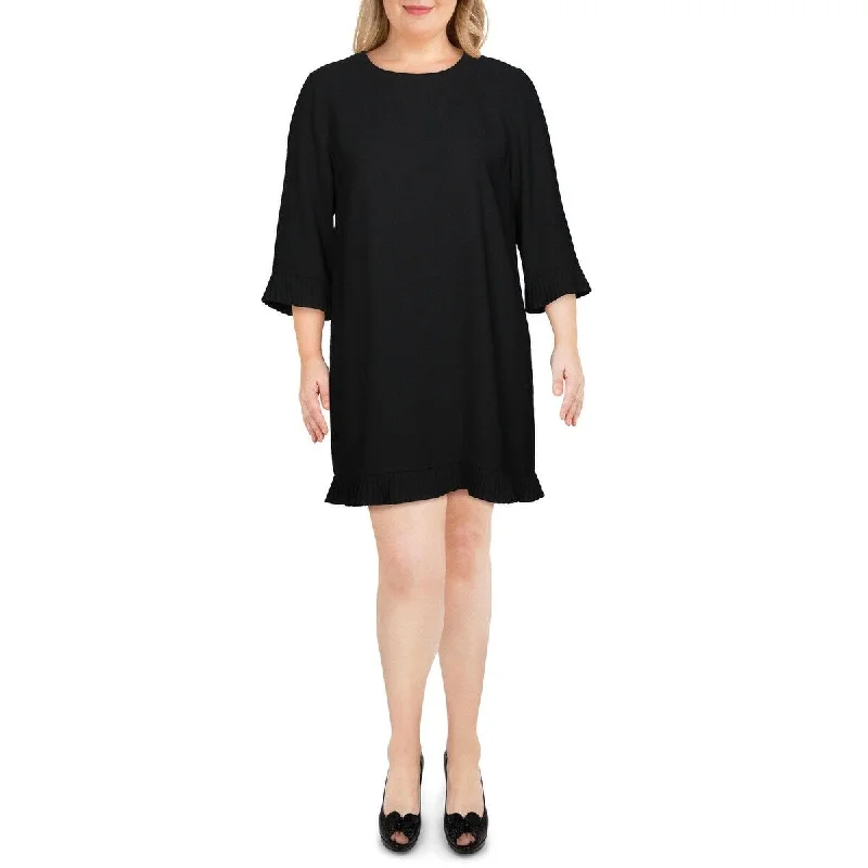 CeCe Women's Crepe Pleated Cocktail Dress Black Size Medium