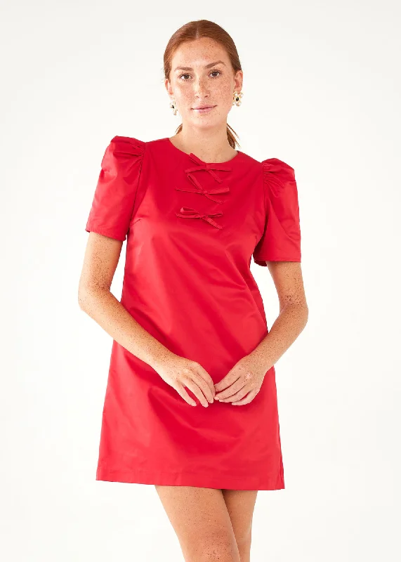 Marty Dress Red Duchess Satin