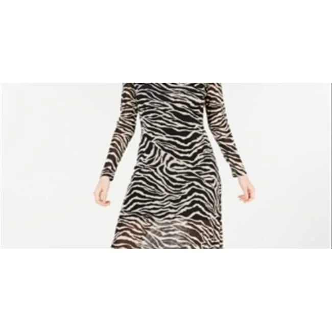 Rosie Harlow Junior's Mesh Zebra Midi Dress Black Size M