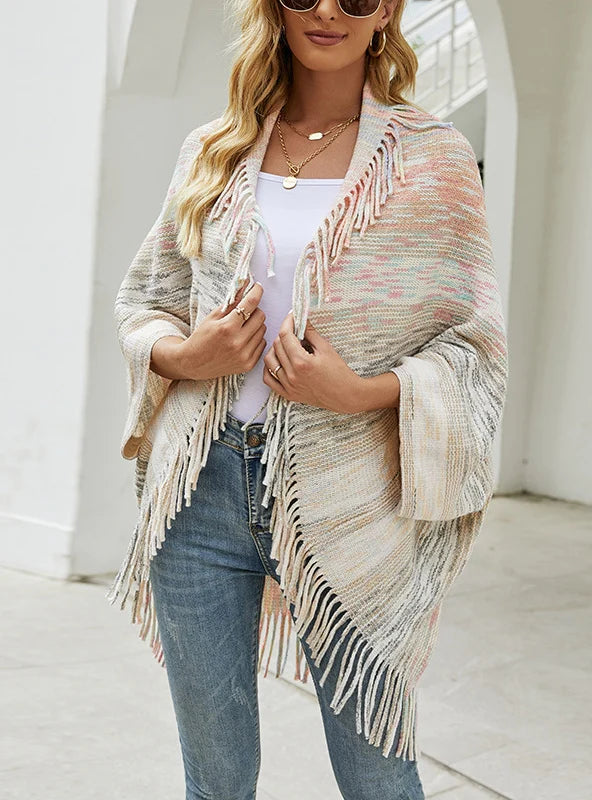 CAPE SWEATER TASSEL CARDIGAN CLOAK