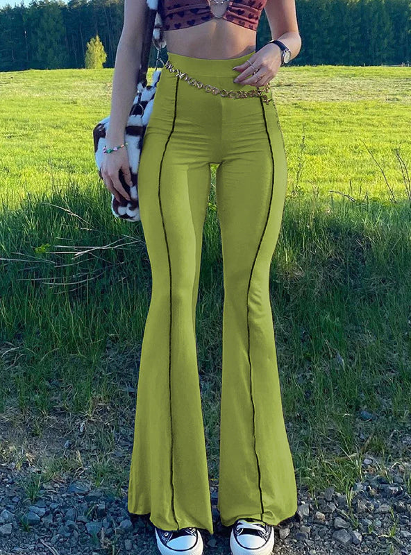 HIGH WAIST HIP-LIFTING SLIM FLARED TROUSERS