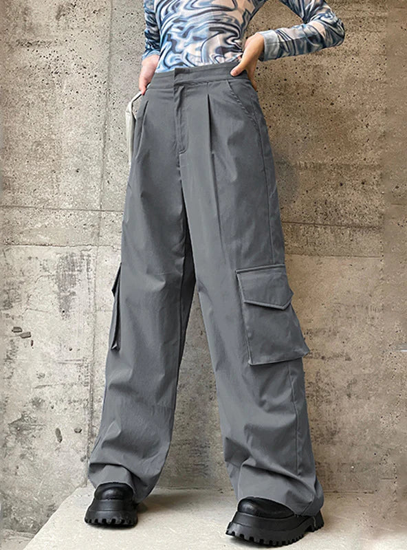 HIGH WAIST WIDE LEG SUIT TROUSERS PANT