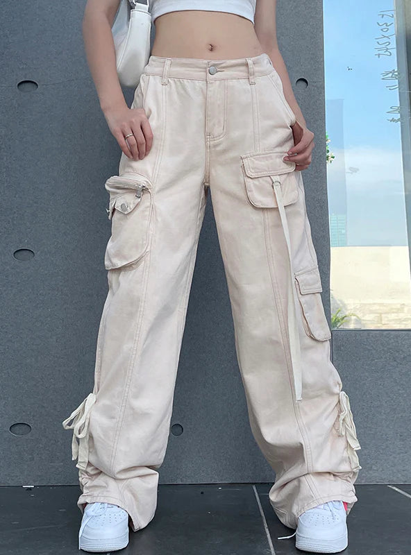 HIGH WAISTED OVERALLS PLEATED RIBBON PANT