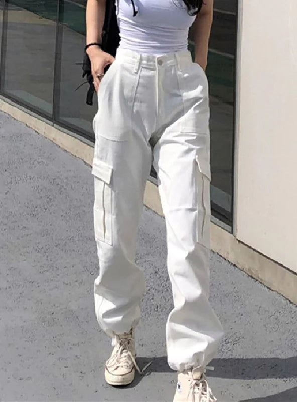 TROUSERS HIGH WAIST BOUND FEET PANT