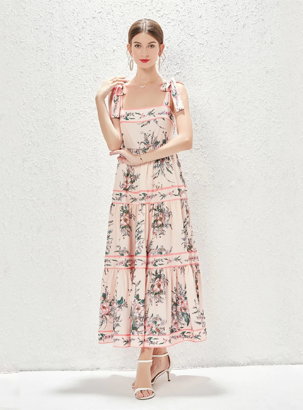 WOMEN RETRO PRINTED SLING DRESS