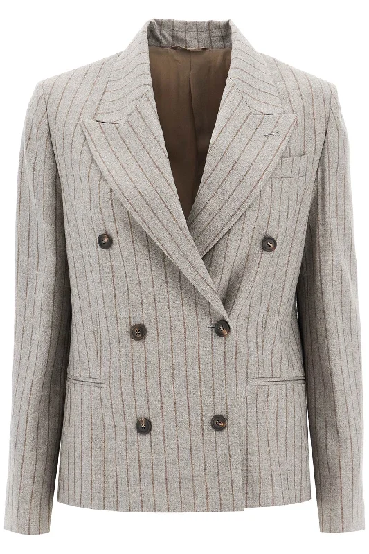 Brunello Cucinelli Women's Double-Breasted Mouliné P