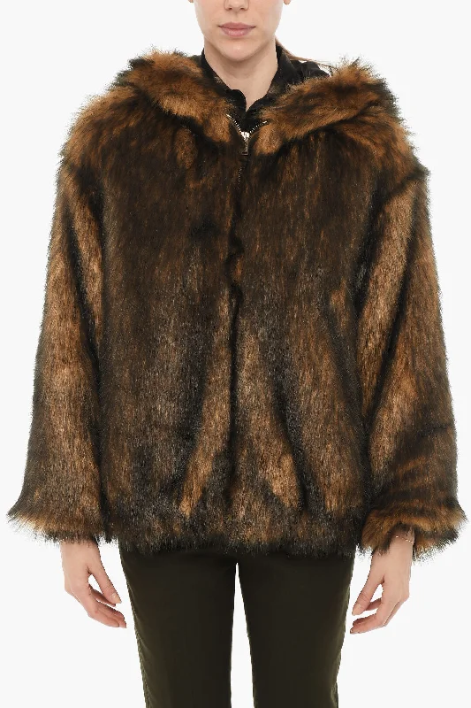 HALFBOY Faux Fur Jacket with Hood