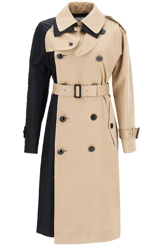 Sacai Women's "Color Block Gabardine Trench