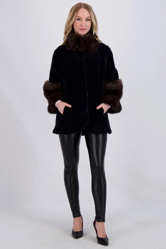 SHEARED MINK JACKET W/ SABLE