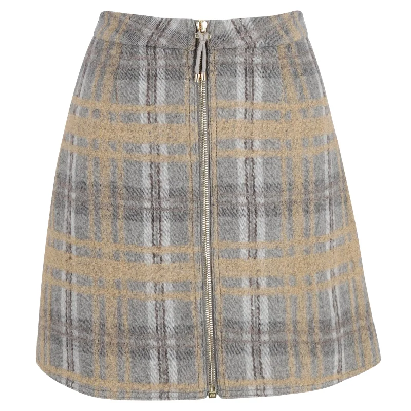 Acne Studios Plaid Mini Skirt in Grey Wool