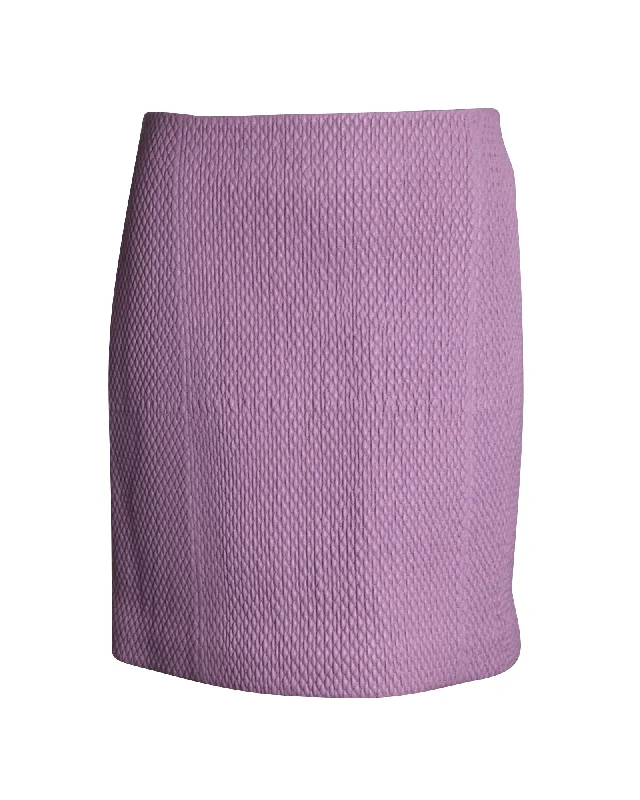 Bottega Veneta Quilted Skirt in Pink Leather