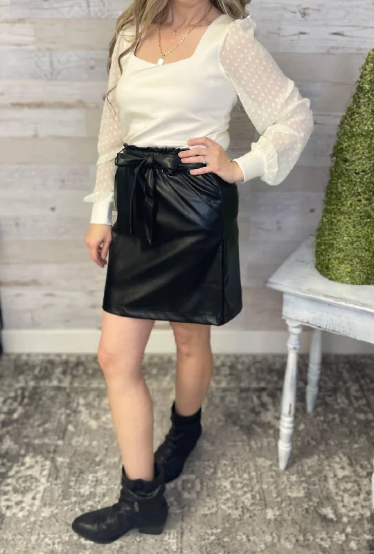 Butter Faux Leather Skirt In Black