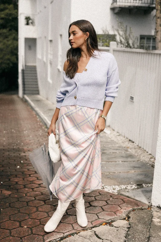 Clarissa Midi Skirt - Pink Check