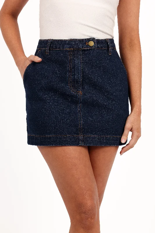 Elora Mini Skirt - Indigo