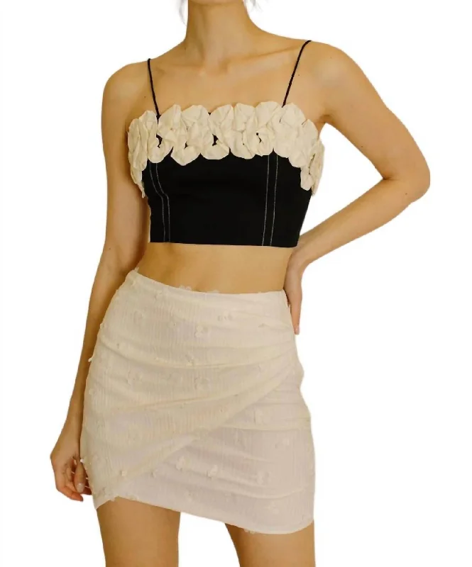 In Bloom Mini Skirt In Cream