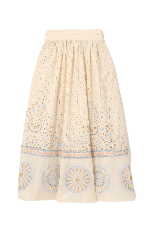 Women's Suri Amalfi Embroidery Skirt In Ivory