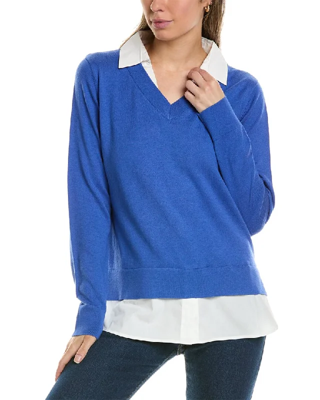 Alashan Cashmere Montage Shirttail Cashmere-Blend Sweater