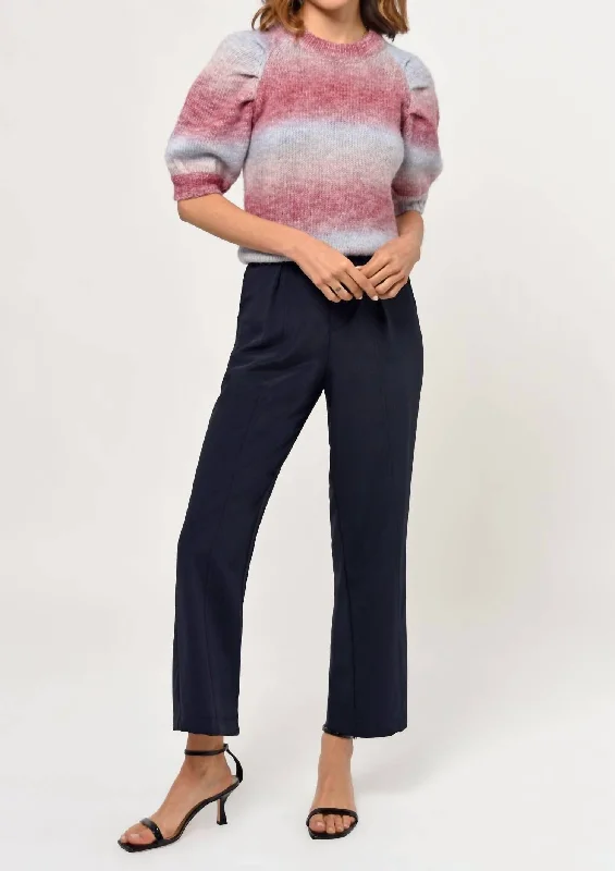 Christi Ombre Sweater Knit Top In Berry-Blue