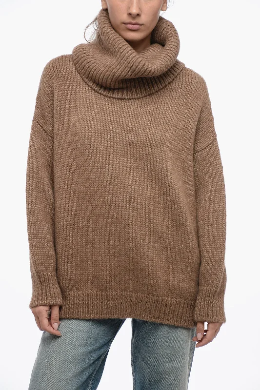 Dolce & Gabbana Maxi Turtleneck Lama Wool Pullover