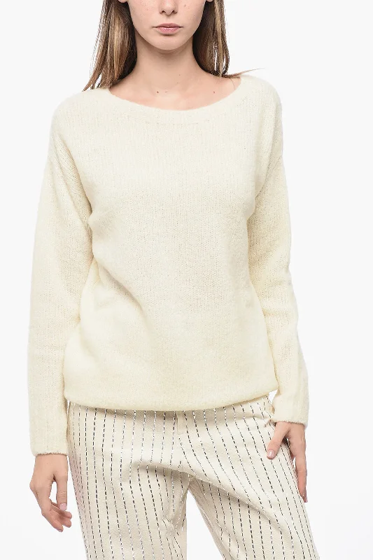 Gentryportofino Virgin Wool Blended Pullover with Wide Neckline