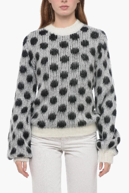 Maison Margiela FUZZY WUZZY MOHAIR Fuzzy Sweater with Polka Dot Pattern