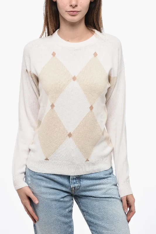 Peserico Lurex Detailing Sweater with Geometric Motif