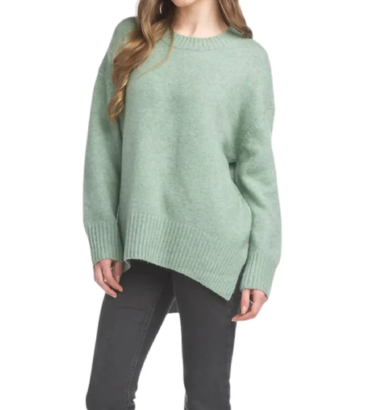 Ribbed Sweater In Green