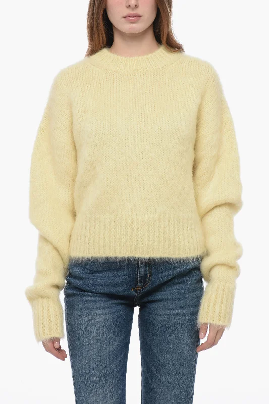 Sa Su Phi Dropped Shoulder Sweater with Fuzzy Effect