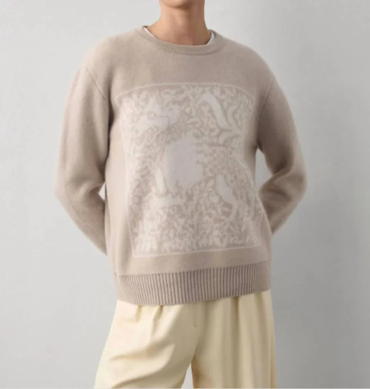 Tapestry Dragon Crew Neck In Jute/heather