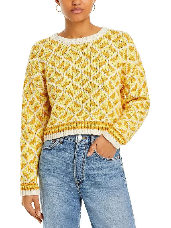 The Itsy Womens Knit Crewneck Crop Sweater