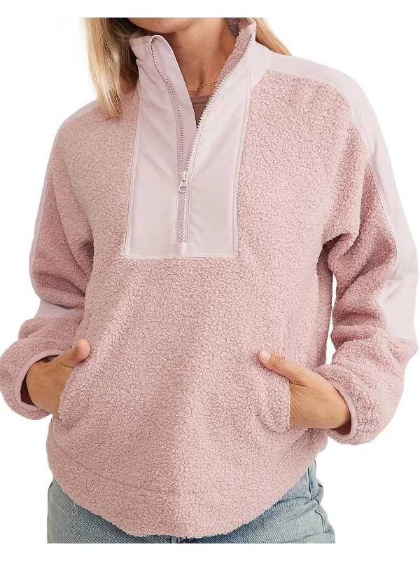 Womens Sherpa 1/2 Zip Pullover Sweater